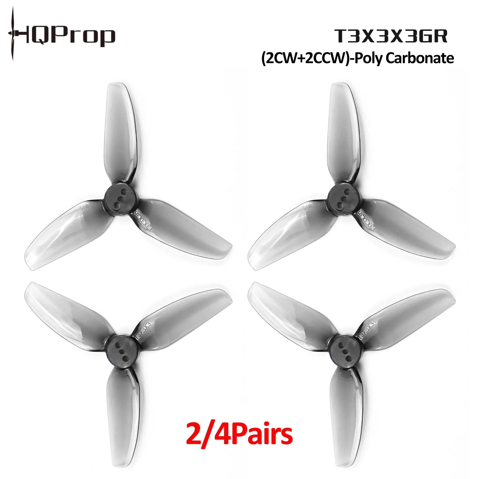 2/4 pares de hélices HQProp T3 - Drone Racing Motor reseña y precio